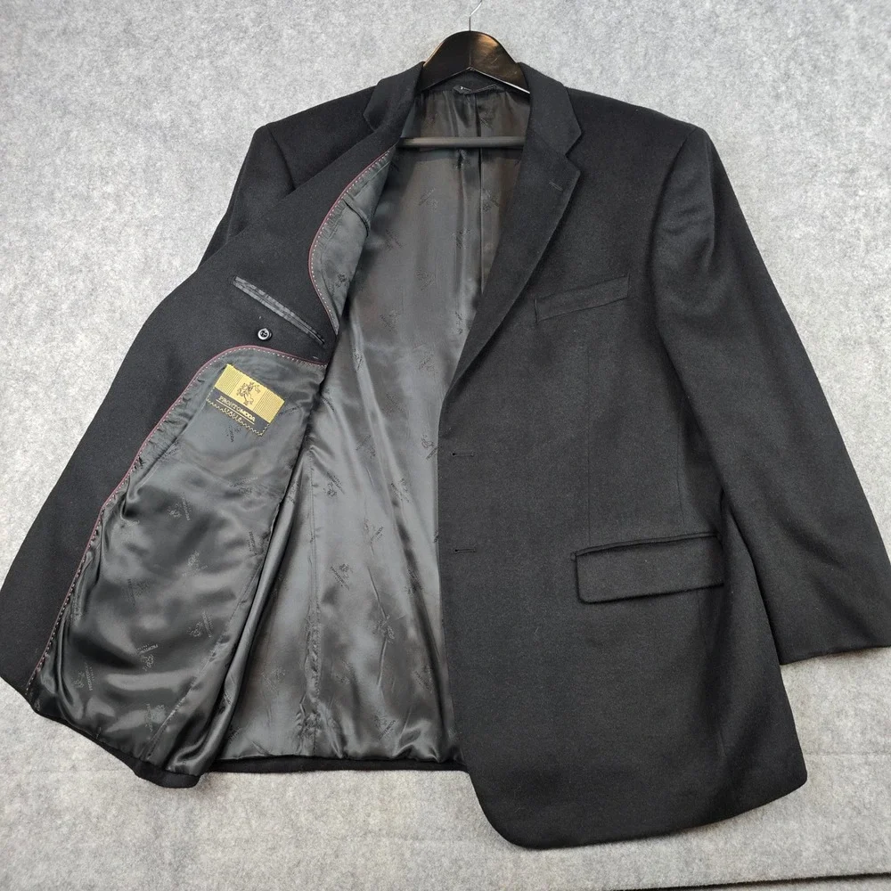 Pronto Moda Italia Men Black Lambswool Cashmere Blazer Charles 2B Sport Coat 50R - Picture 2 of 11